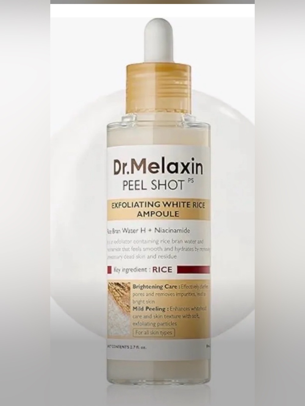 Dr.Melaxin Peel Shot Exfoliating White Rice Ampoule — 2.7 oz